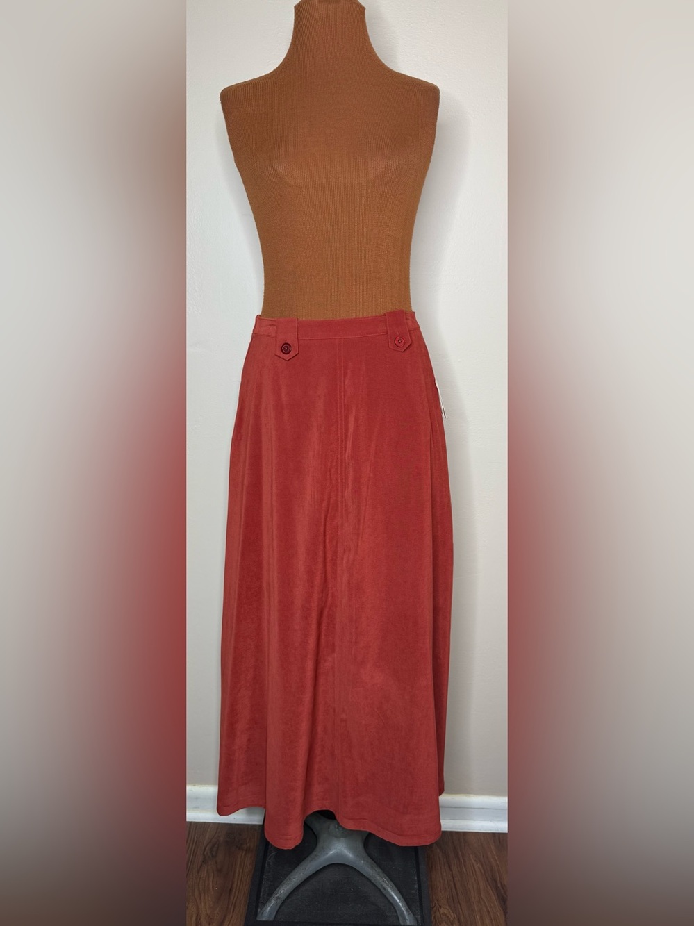 NWT Coldwater Creek Tab Detail Boot Maxi Skirt Terracotta Rust Size 6
